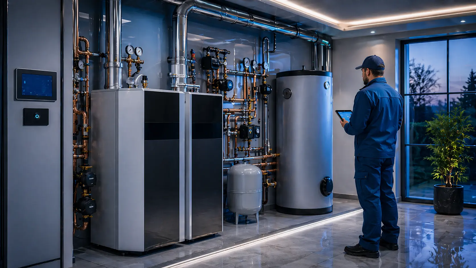 Villa tipi kazan sistemleri, bakım ve brülör servis görseli